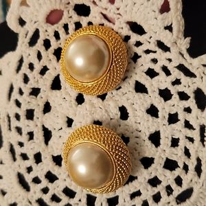 Large stylish clip on earrings